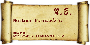 Meitner Barnabás névjegykártya